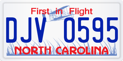 NC license plate DJV0595