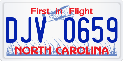 NC license plate DJV0659