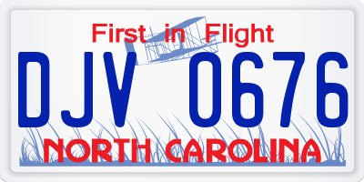 NC license plate DJV0676
