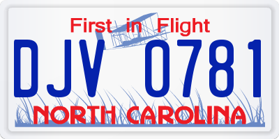 NC license plate DJV0781