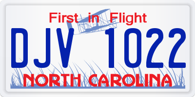 NC license plate DJV1022