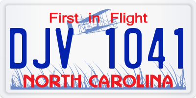 NC license plate DJV1041