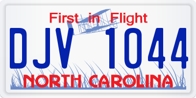 NC license plate DJV1044