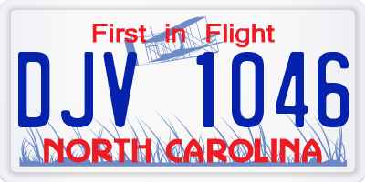 NC license plate DJV1046