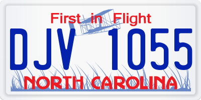 NC license plate DJV1055