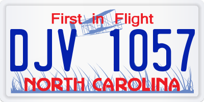 NC license plate DJV1057