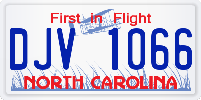 NC license plate DJV1066