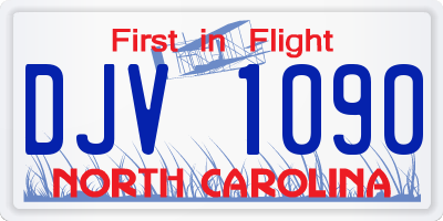 NC license plate DJV1090