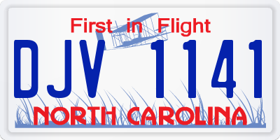 NC license plate DJV1141