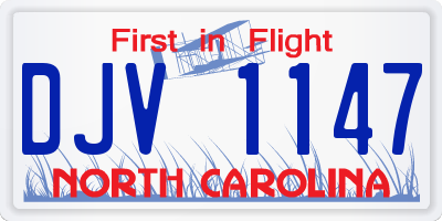 NC license plate DJV1147