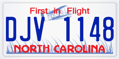 NC license plate DJV1148