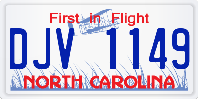 NC license plate DJV1149