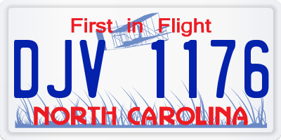 NC license plate DJV1176