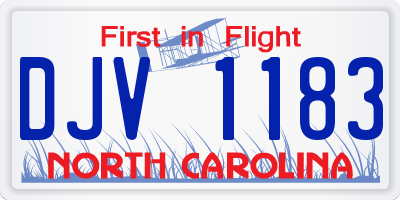 NC license plate DJV1183