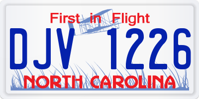 NC license plate DJV1226