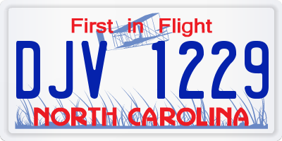 NC license plate DJV1229