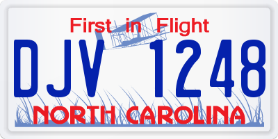 NC license plate DJV1248