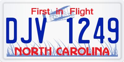 NC license plate DJV1249