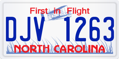 NC license plate DJV1263