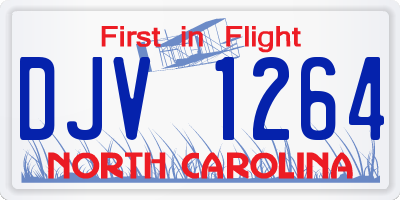 NC license plate DJV1264