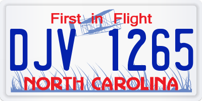 NC license plate DJV1265