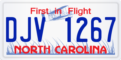 NC license plate DJV1267