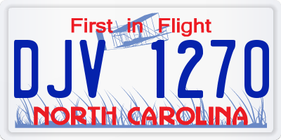 NC license plate DJV1270