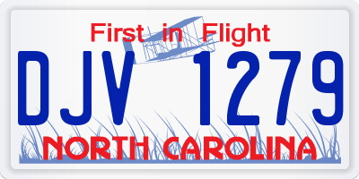 NC license plate DJV1279