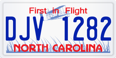 NC license plate DJV1282