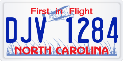NC license plate DJV1284