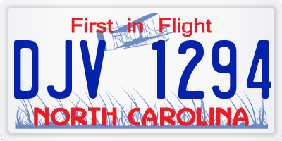 NC license plate DJV1294