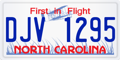 NC license plate DJV1295