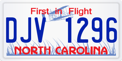 NC license plate DJV1296
