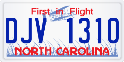 NC license plate DJV1310