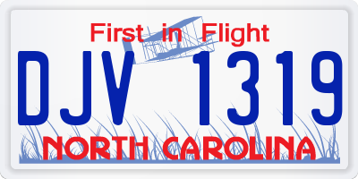 NC license plate DJV1319