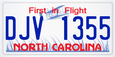 NC license plate DJV1355