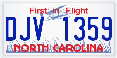 NC license plate DJV1359