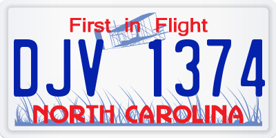 NC license plate DJV1374