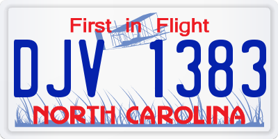 NC license plate DJV1383