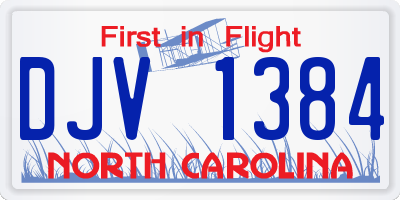 NC license plate DJV1384