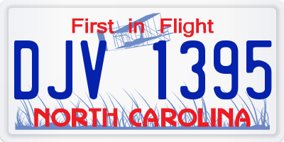 NC license plate DJV1395