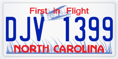 NC license plate DJV1399