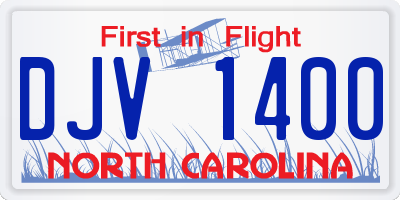 NC license plate DJV1400