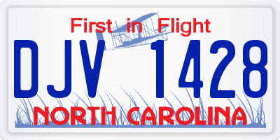 NC license plate DJV1428