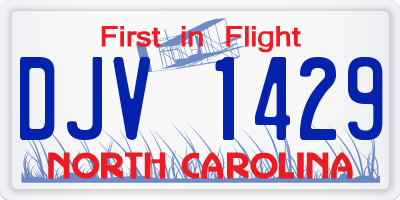 NC license plate DJV1429