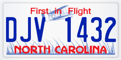 NC license plate DJV1432