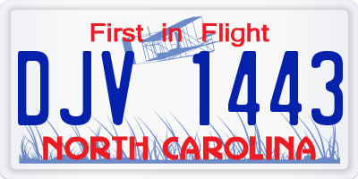 NC license plate DJV1443