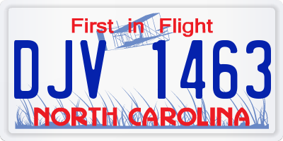 NC license plate DJV1463