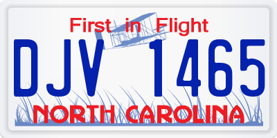 NC license plate DJV1465