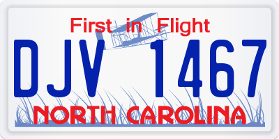 NC license plate DJV1467